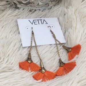 🍊 Stunning Orange and Bronze Fringe Earrings 🍊